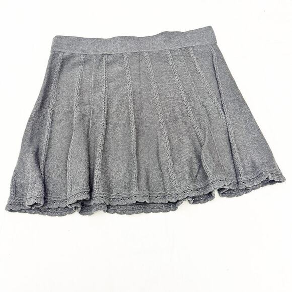 Cabi Circle Skater Pleated Skirt Knit Gray 100% Cotton Size XL - Picture 4 of 5